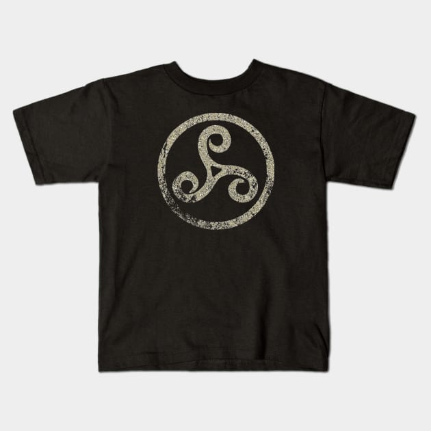 Celtic Knot Triskele Traditional Manx Irish 3 Legs Kids T-Shirt by SpottydoggCreatives